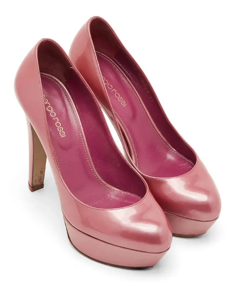 Sergio Rossi Plateau-Pumps aus Lackleder - Rosa Rosa