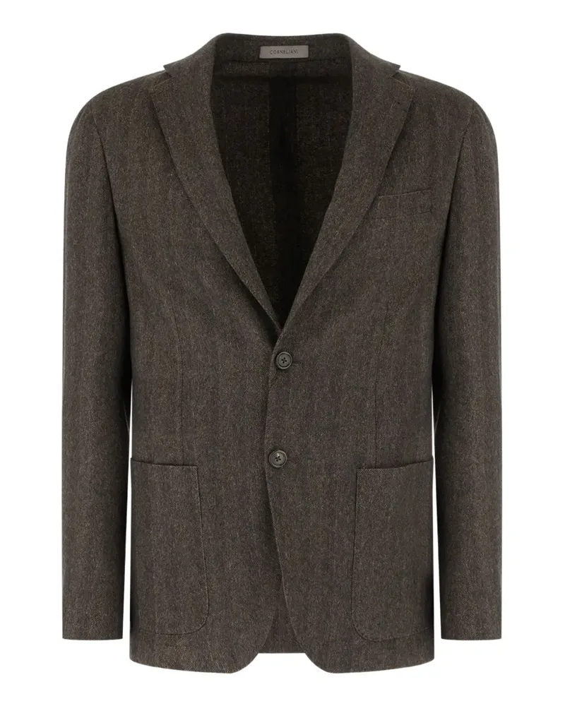 Corneliani Sakko mit Fischgrätenmuster - Braun Braun