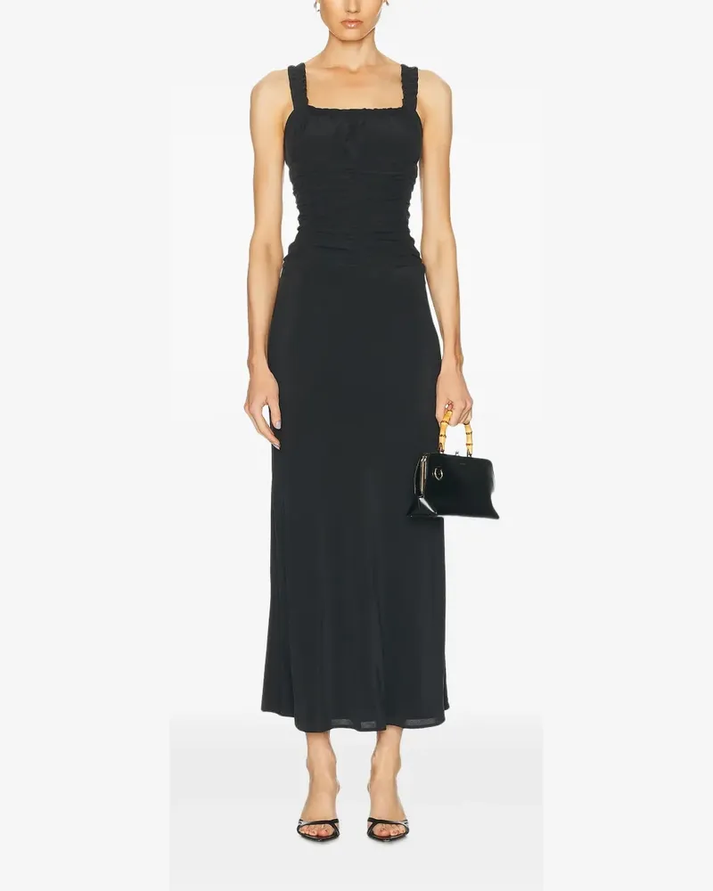 STAUD Maxikleid mit eckigem Ausschnitt - Schwarz Schwarz