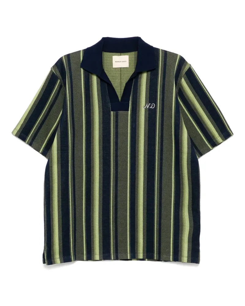 Nicholas Daley Gestreiftes Rugby-Shirt - Grün Grün