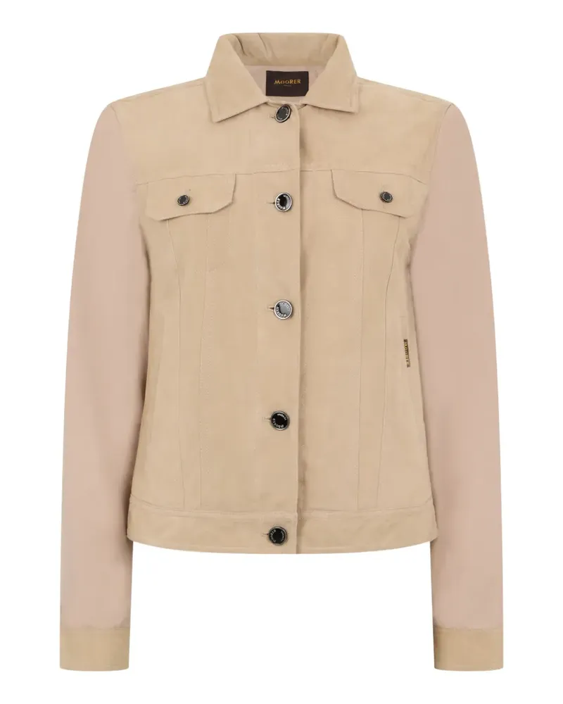 MOORER Jacke mit Kontrasteinsätzen - Nude Nude