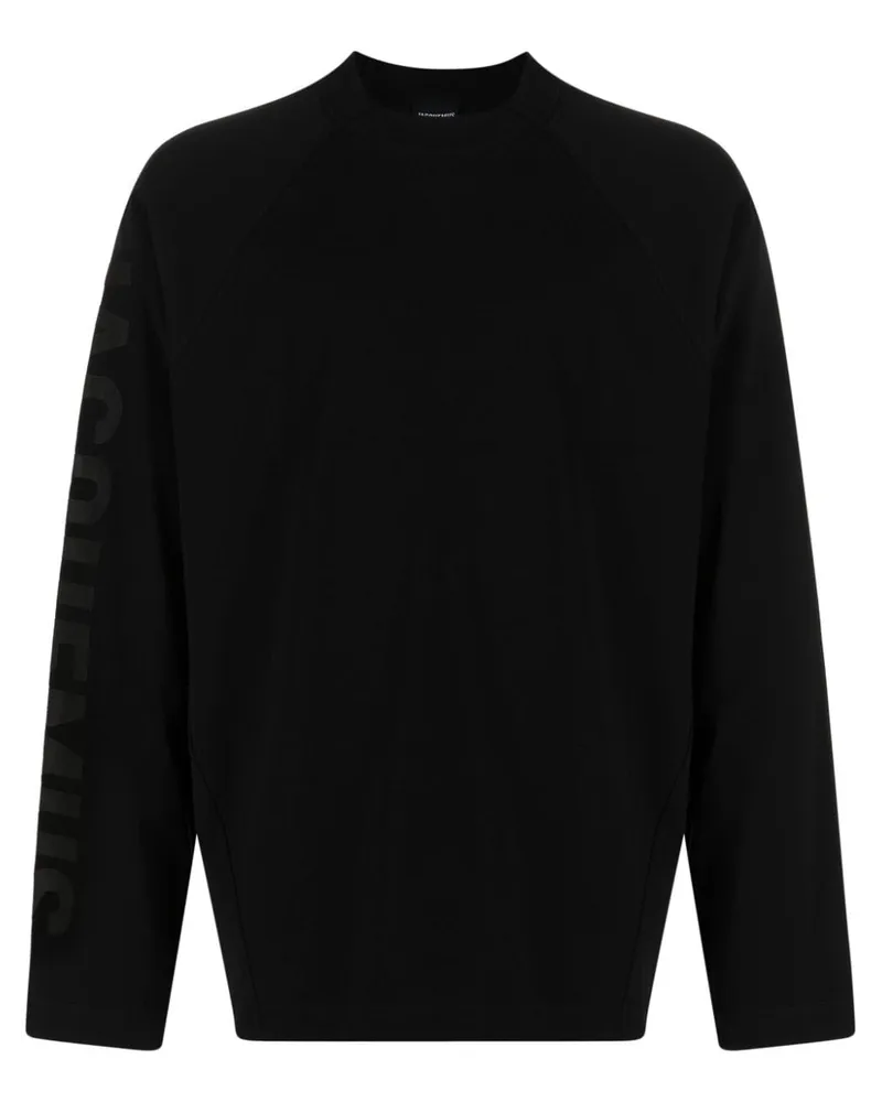 Jacquemus Langarmshirt mit Logo-Print Schwarz