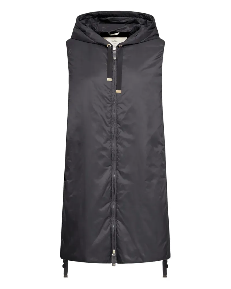 Max Mara Kapuzenweste mit Kordelzug - Schwarz Schwarz