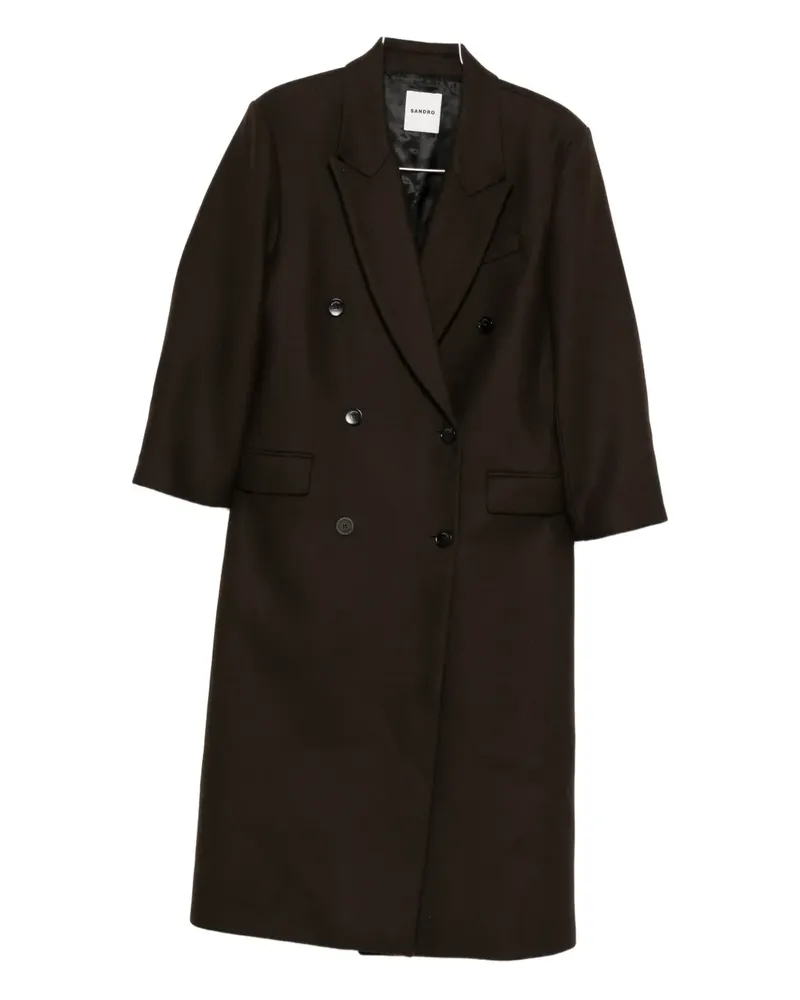 Sandro Doppelreihiger Mantel - Braun Braun
