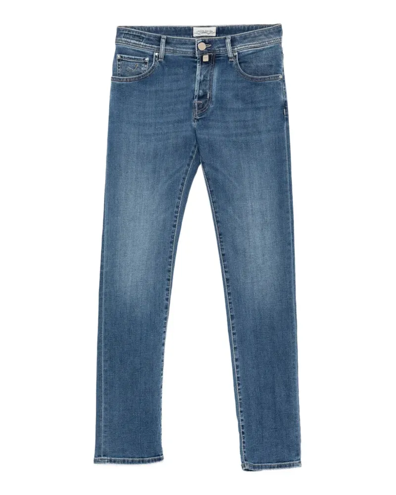 Jacob Cohën Slim-Fit-Jeans mit Logo-Patch - Blau Blau