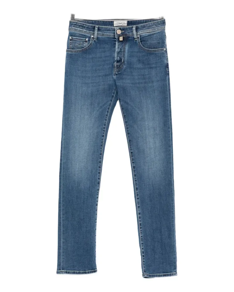 Jacob Cohën logo-patch slim-fit jeans - Blau Blau