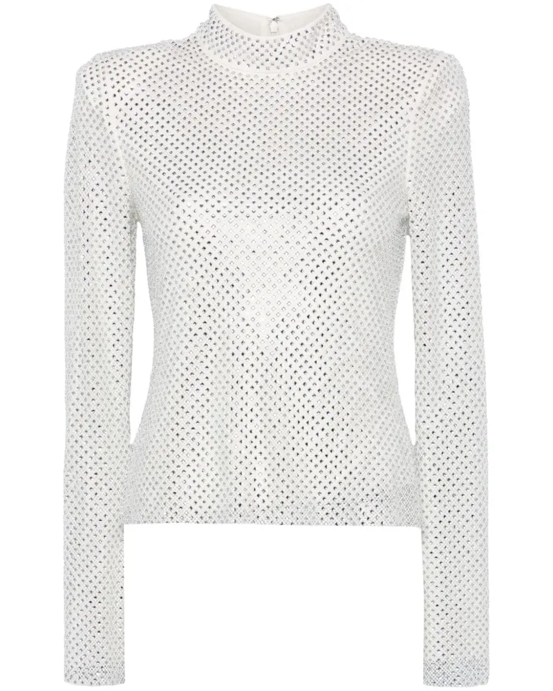Self-Portrait Top mit Strass - Weiß Weiß