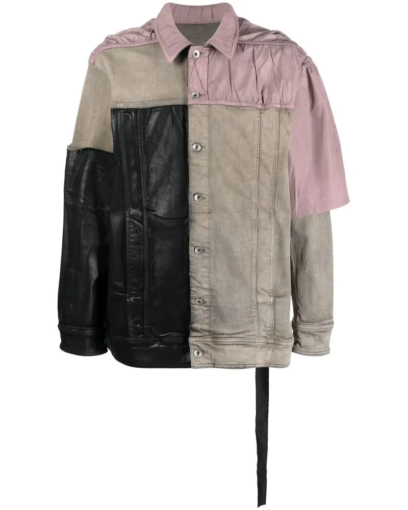 DRKSHDW by Rick Owens Jumbo Worker Jacke im Patchwork-Look Grau