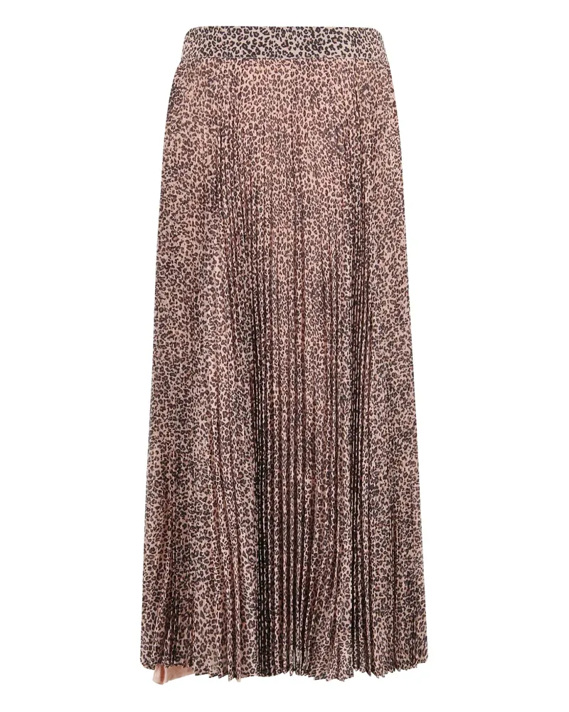 FARM Rio leopard pleated skirt - Nude Nude