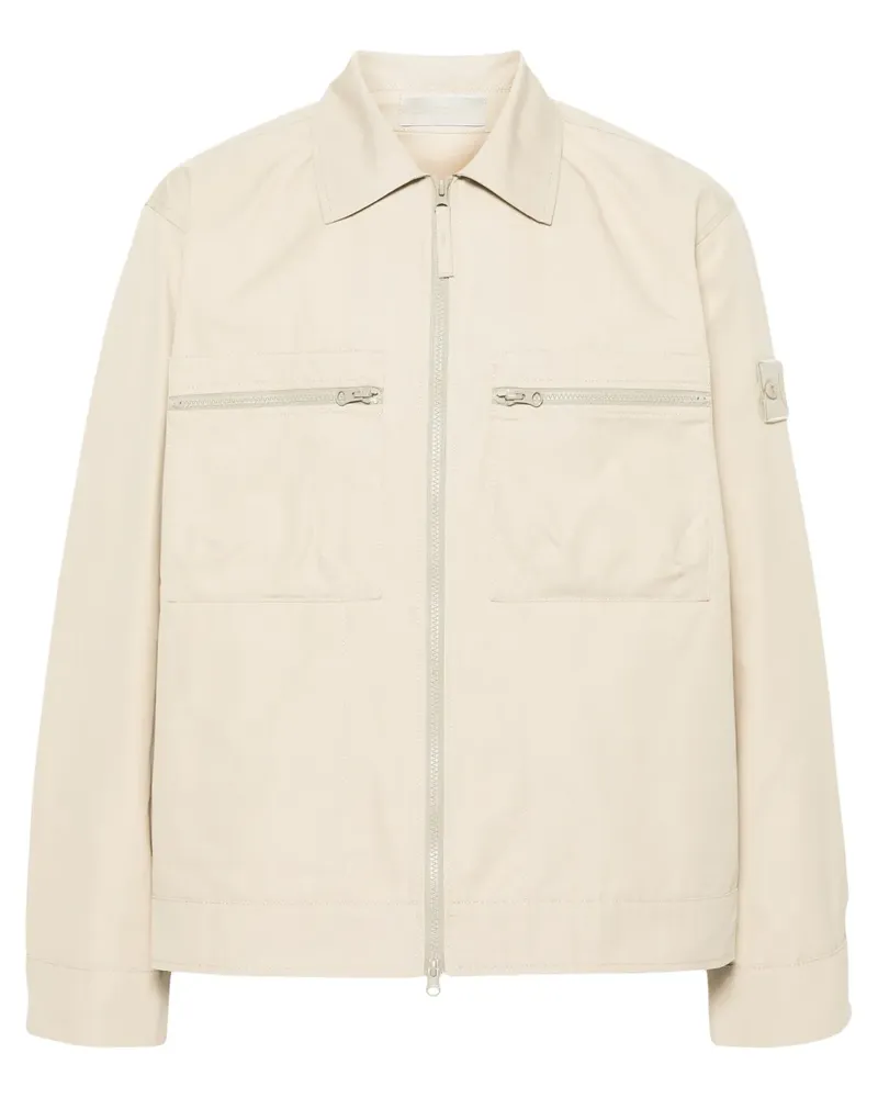 Stone Island Jacke mit Ghost Compass-Patch - Nude Nude