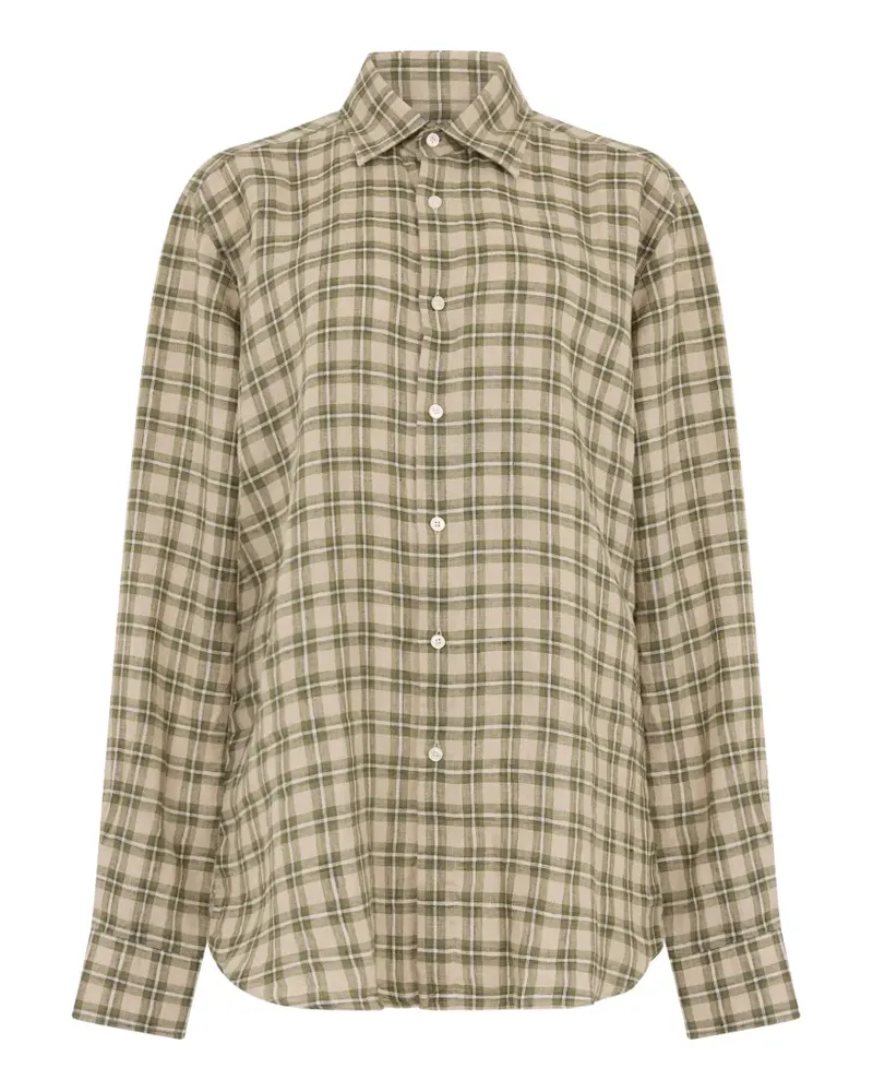 Slowear check-pattern long-sleeve shirt - Nude Nude