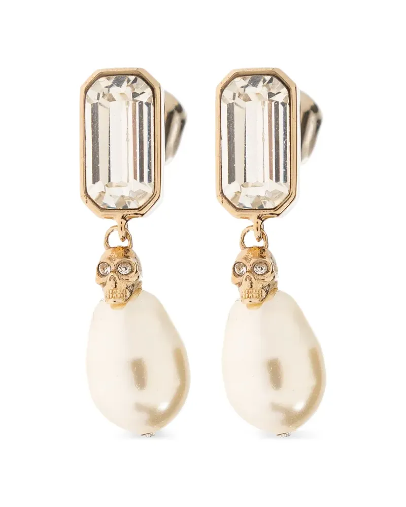 Alexander McQueen skull pearl earrings - Gold Gold