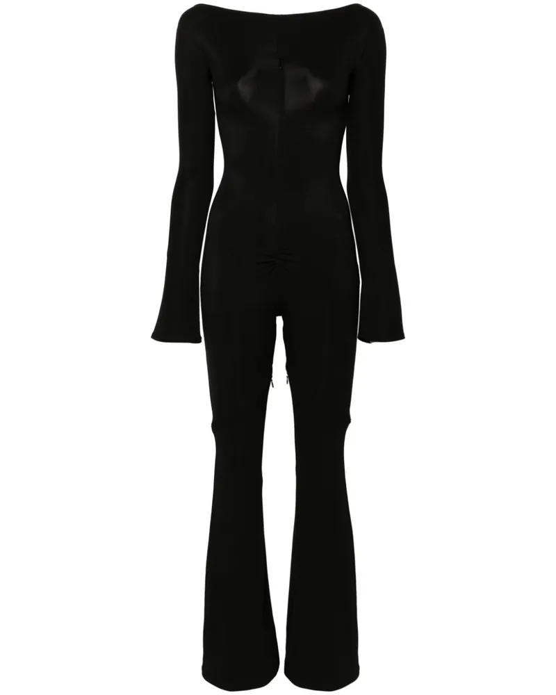 Courrèges Ellipse Krepp-Jumpsuit Schwarz