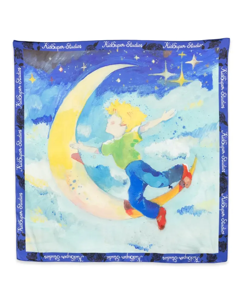 KidSuper moon-print scarf - Blau Blau