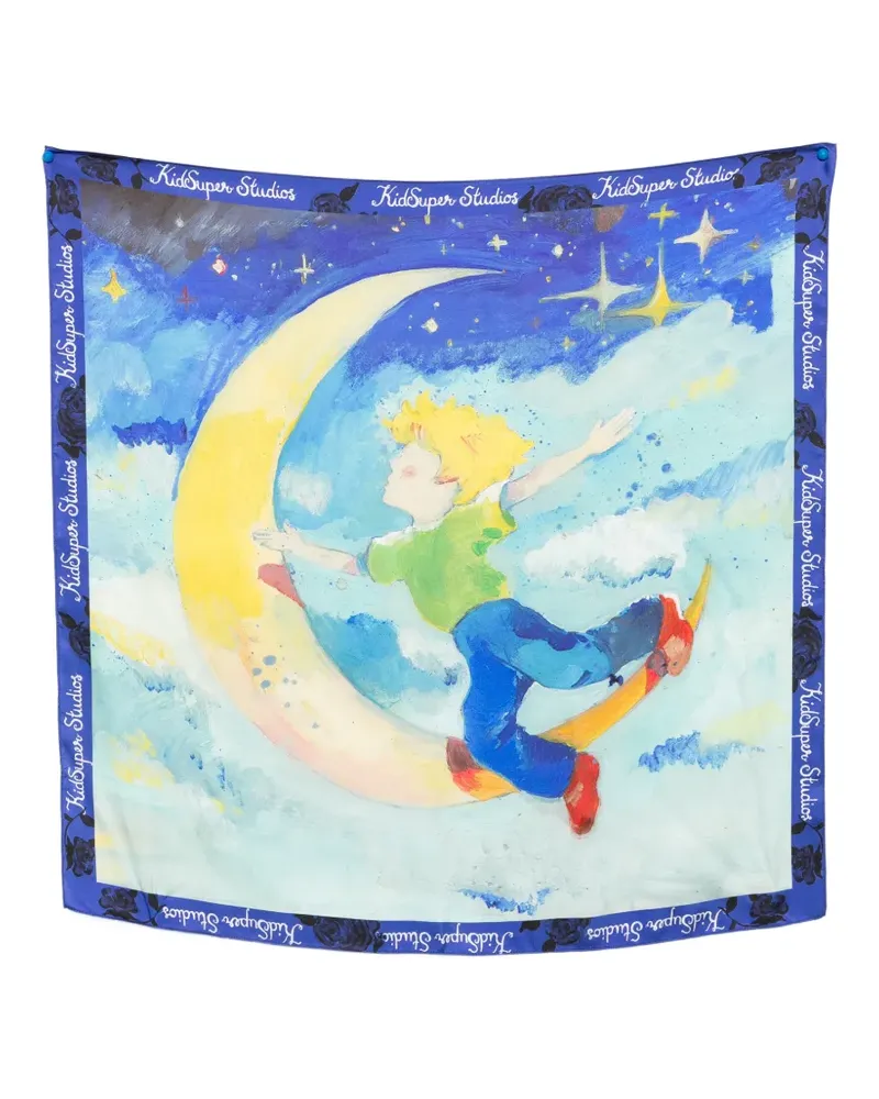 KidSuper moon-print scarf - Blau Blau