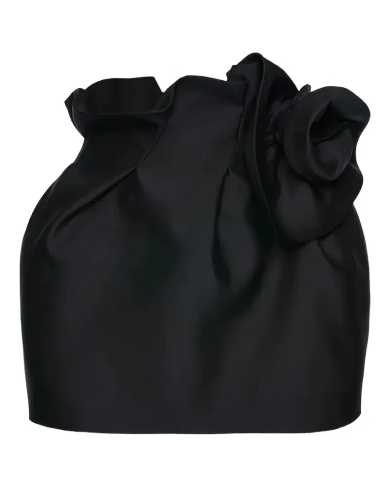 Magda Butrym flower-detail mini skirt - Schwarz Schwarz