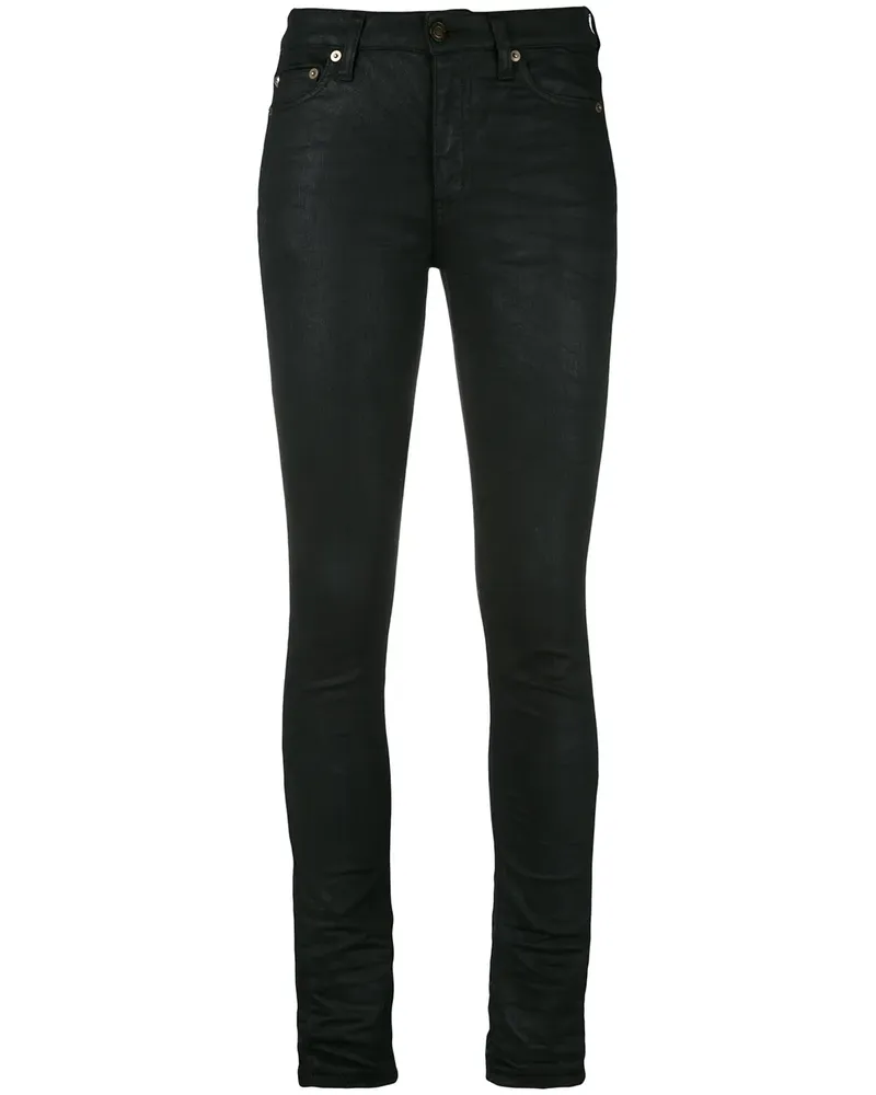 Saint Laurent Skinny-Jeans mit Gürtelschlaufen - Schwarz Schwarz