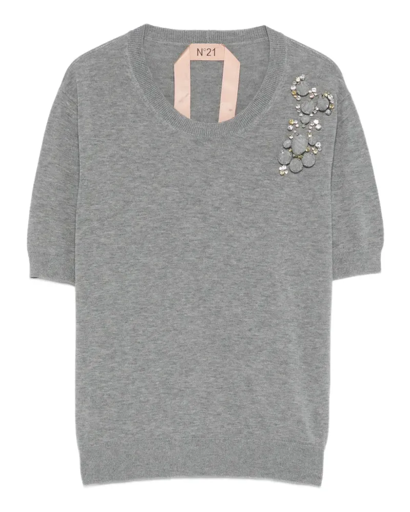 N° 21 Strickoberteil mit rundem Ausschnitt - Grau Grau