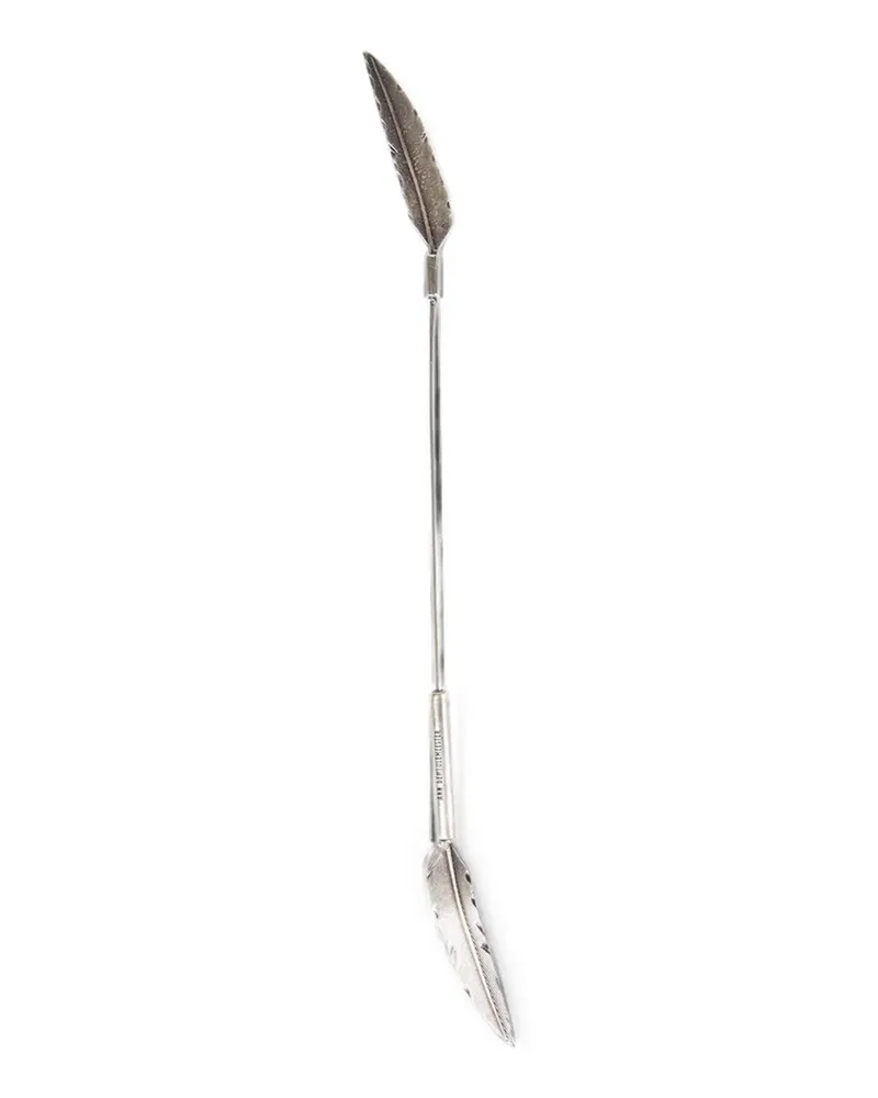 Ann Demeulemeester Anstecknadel mit Federdetail - Silber Silber