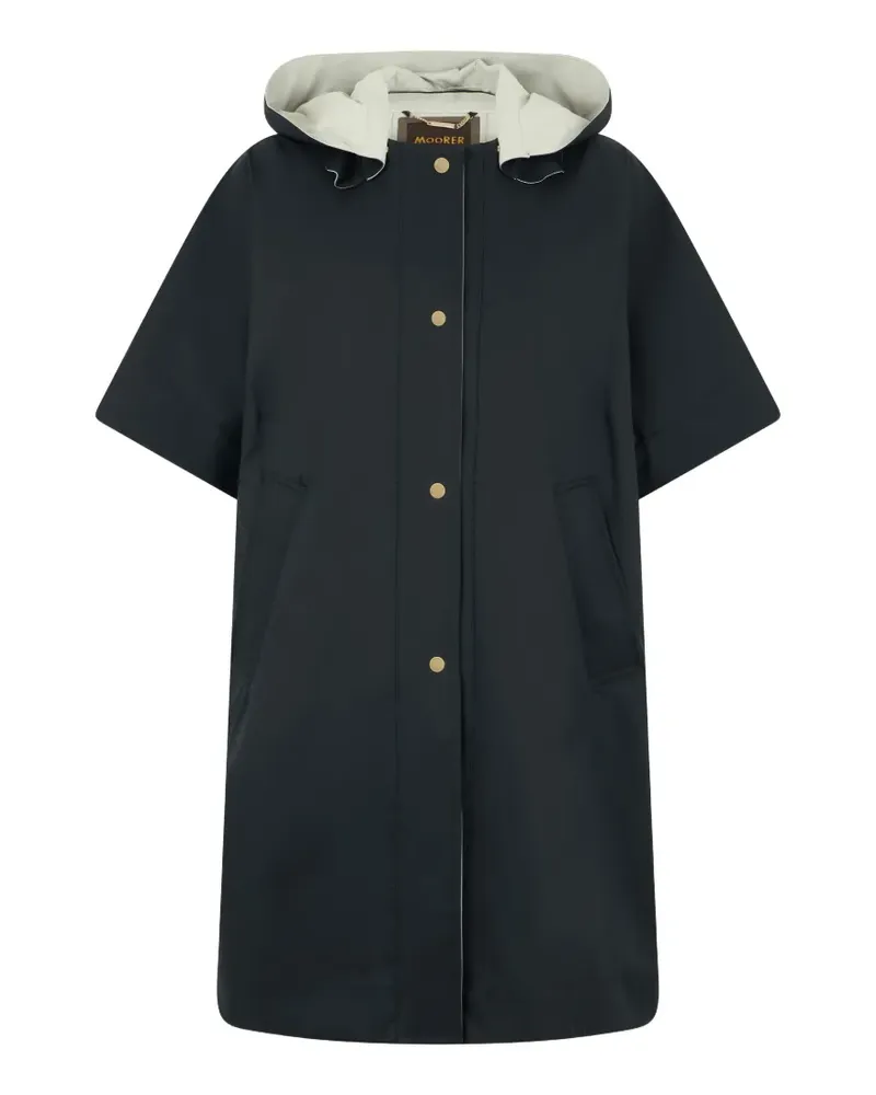 MOORER hooded short-sleeve coat - Blau Blau