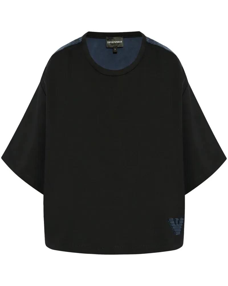 Emporio Armani T-Shirt mit Kontrasteinsätzen - Schwarz Schwarz