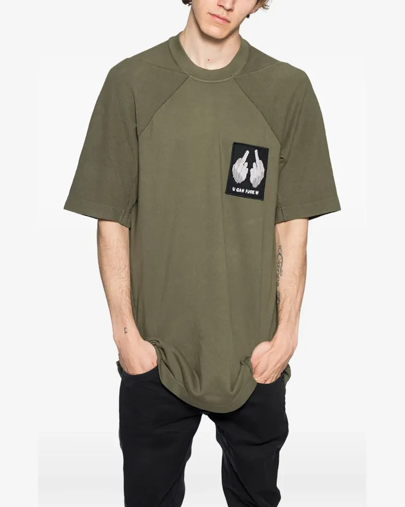 Boris Bidjan Saberi T-Shirt mit Patch - Grün Grün