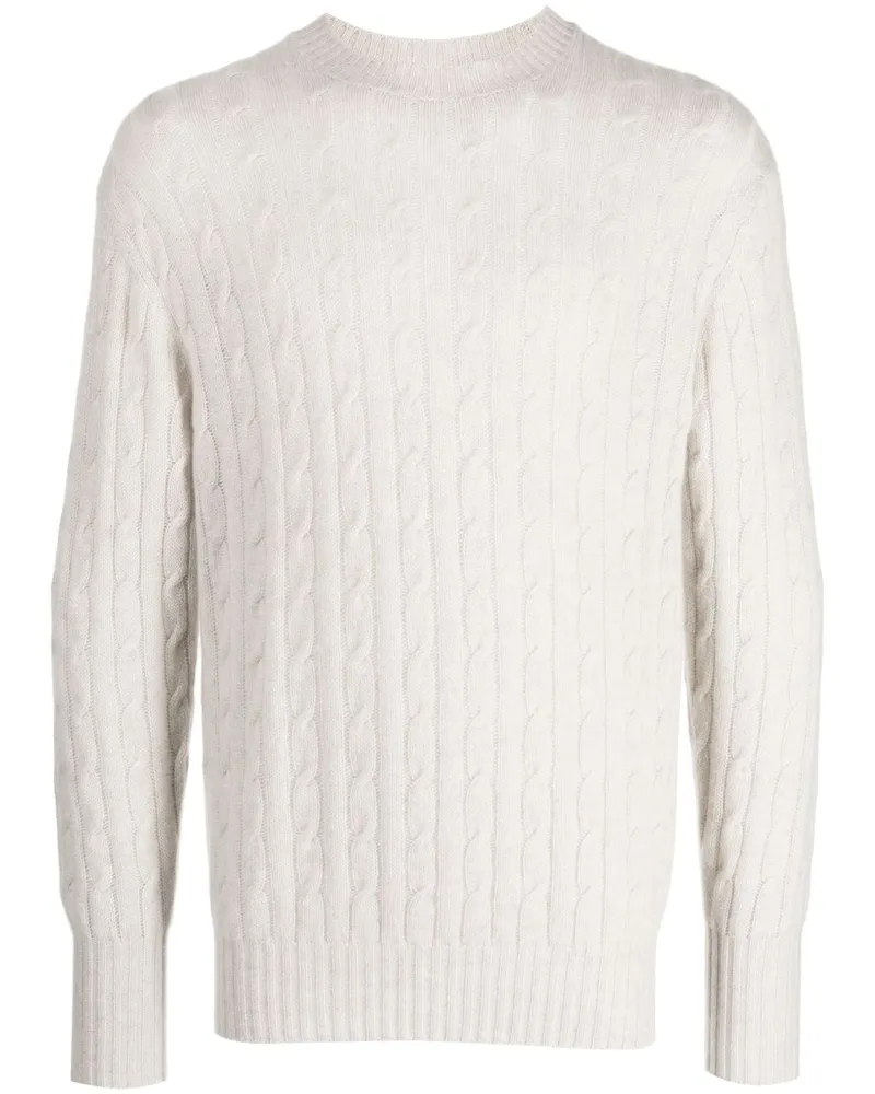 N.Peal The Thames Pullover mit Zopfmuster Grau