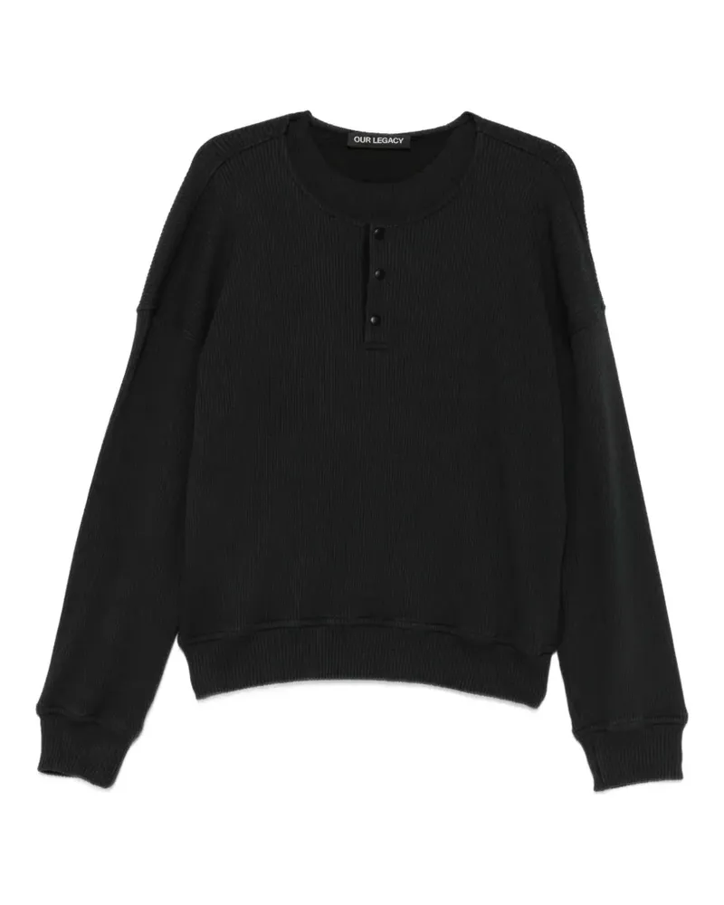 Our Legacy Gerippter Henley-Pullover - Blau Blau