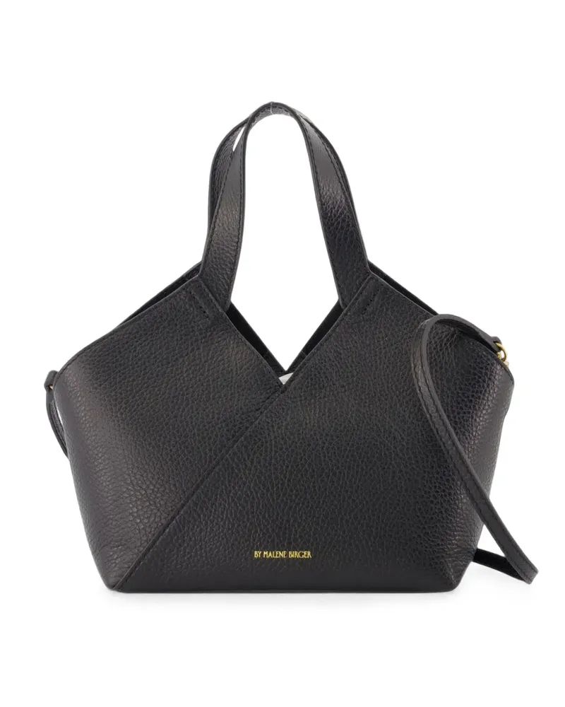 By Malene Birger Lulle grained leather tote bag - Schwarz Schwarz