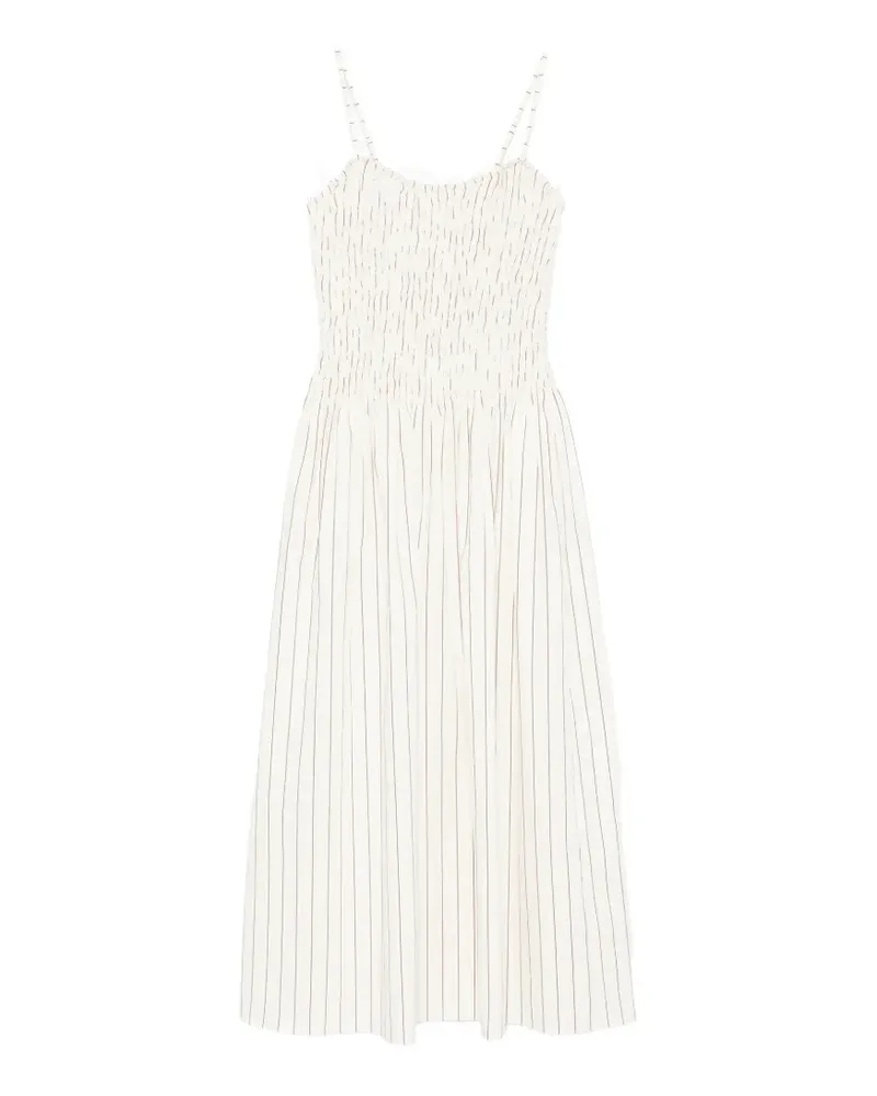 Faithfull The Brand Araceli striped shirred maxi dress - Nude Nude