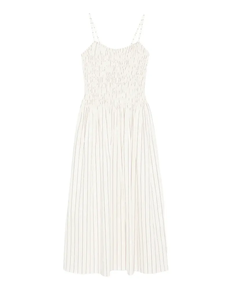 Faithfull The Brand Araceli striped shirred maxi dress - Nude Nude