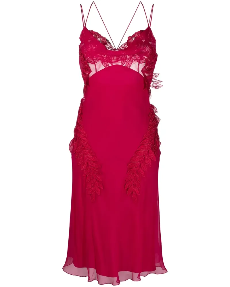 Alberta Ferretti Besticktes Seidenkleid - Rosa Rosa