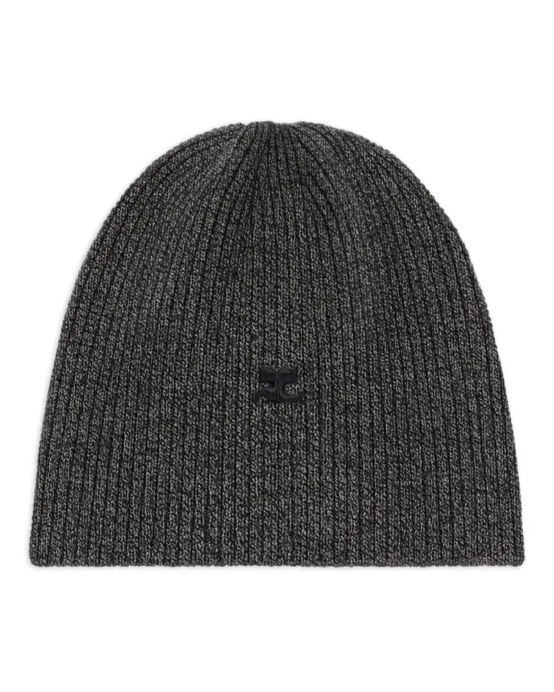 Courrèges Gerippte Beanie - Grau Grau