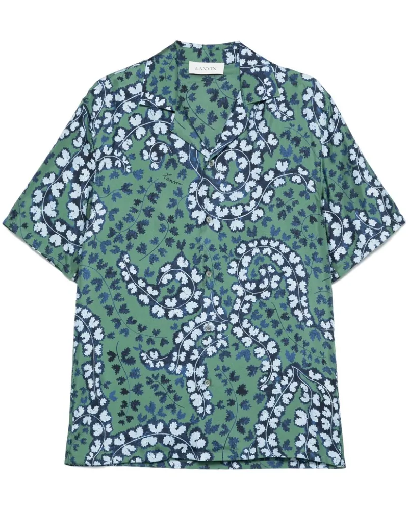 Lanvin Hemd mit Blattmotiv - Grün Grün