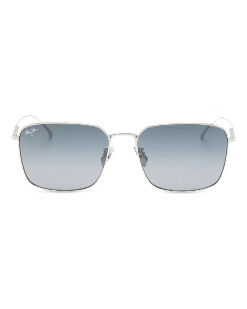 Maui Jim Kahako Sonnenbrille mit eckigem Gestell - Silber Silber