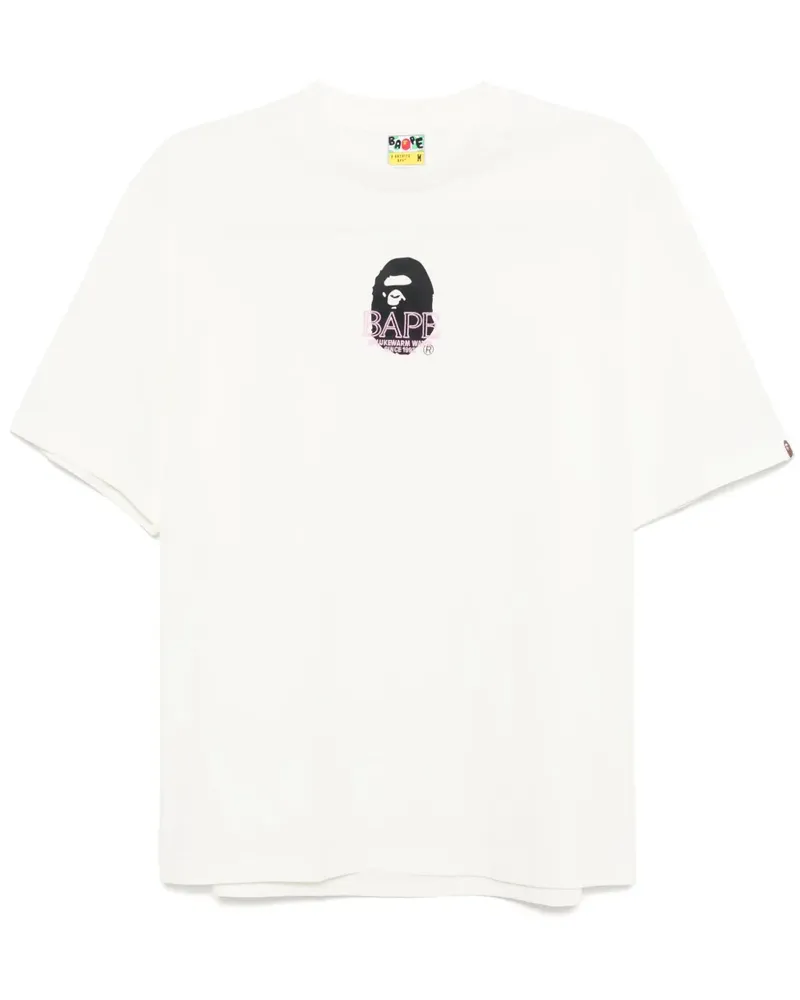 BAPE T-Shirt mit Moonface-Logo - Weiß Weiß
