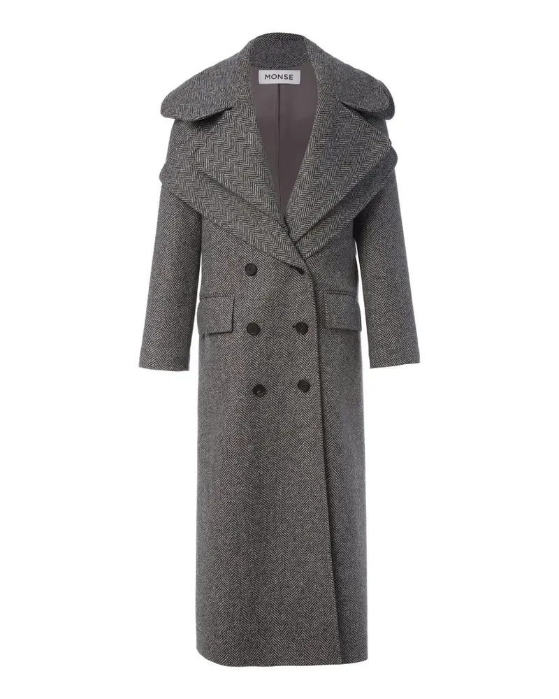 Monse double-collar herringbone coat - Grau Grau