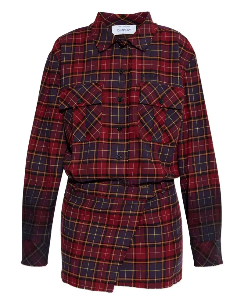 OFF-WHITE buttoned check dress - Rot Rot