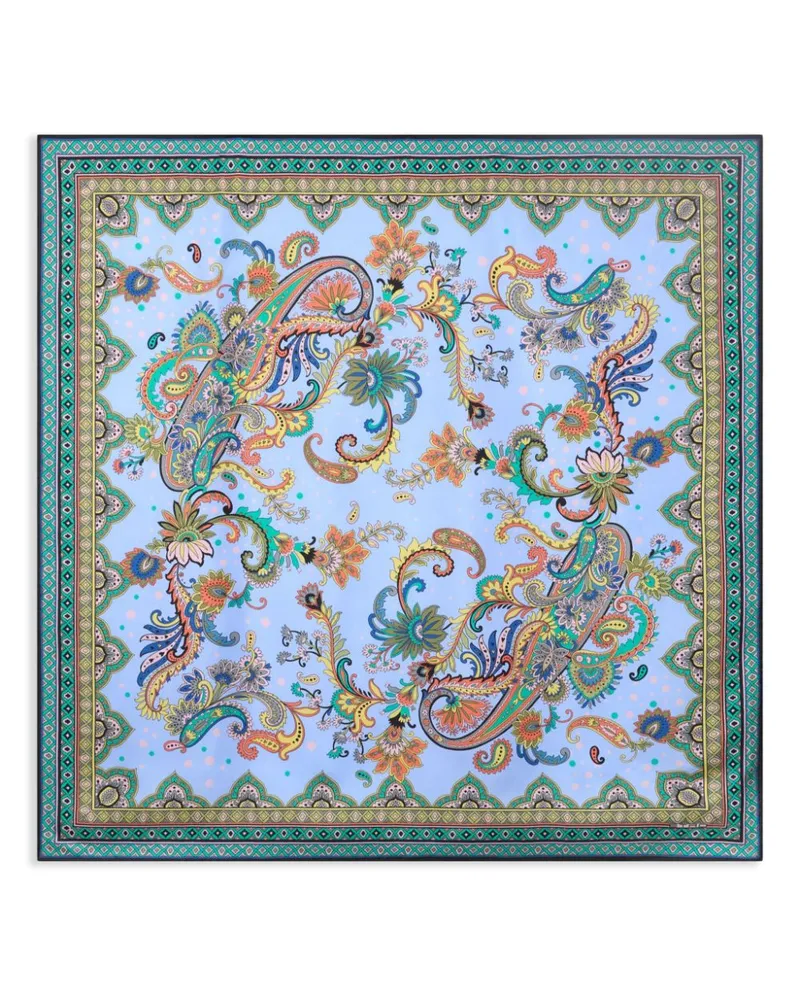 Etro Seidenschal mit Paisley-Print - Blau Blau