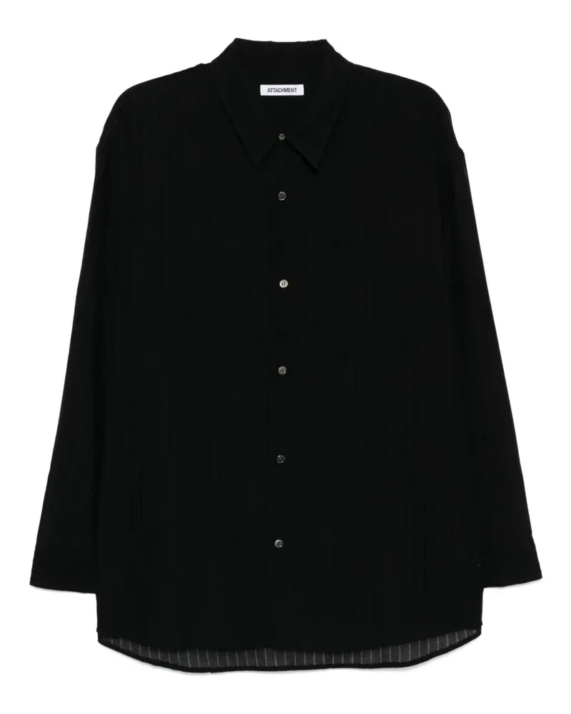 ATTACHMENT Gestreiftes Hemd - Schwarz Schwarz