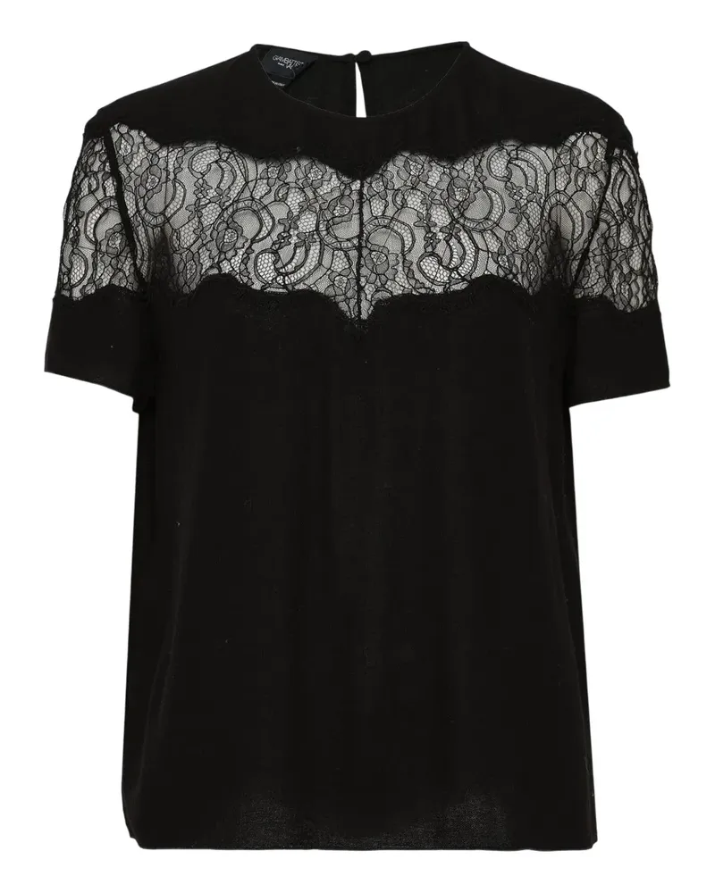 Giambattista Valli lace-trim blouse - Schwarz Schwarz