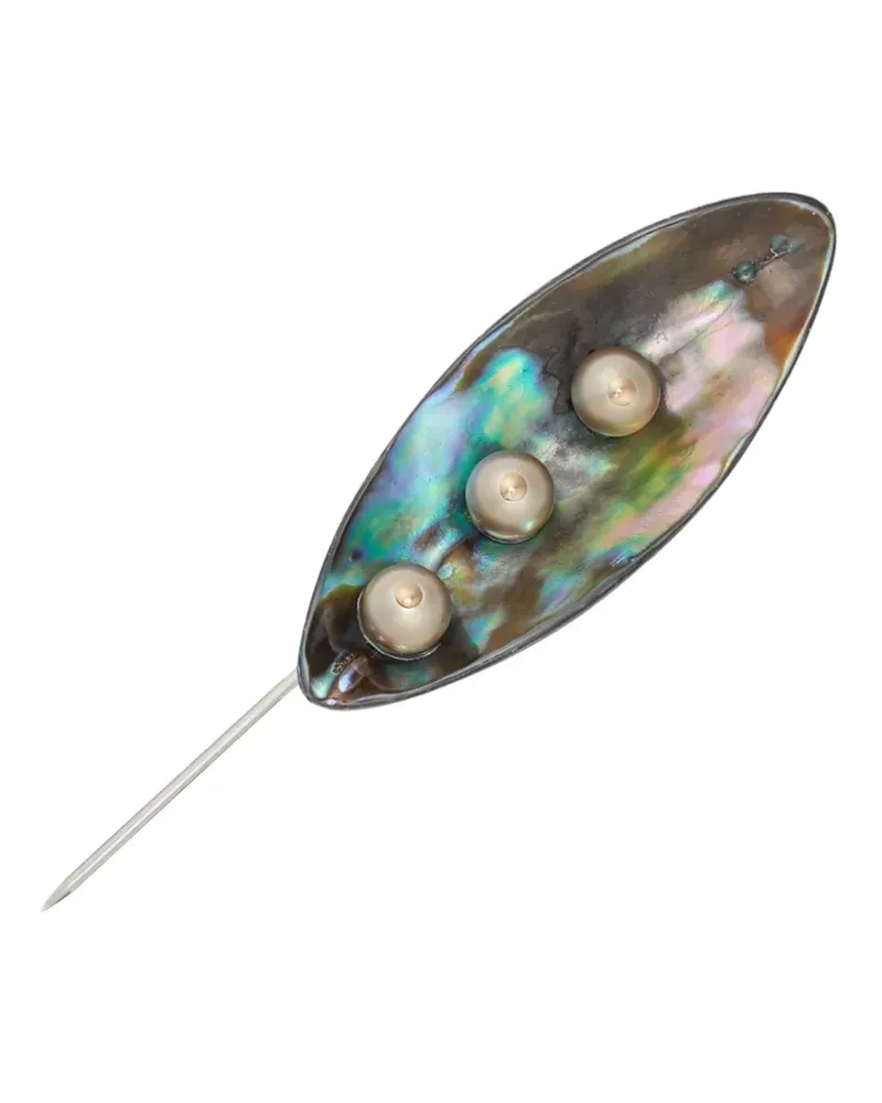Tory Burch pearl pin leaf - Silber Silber