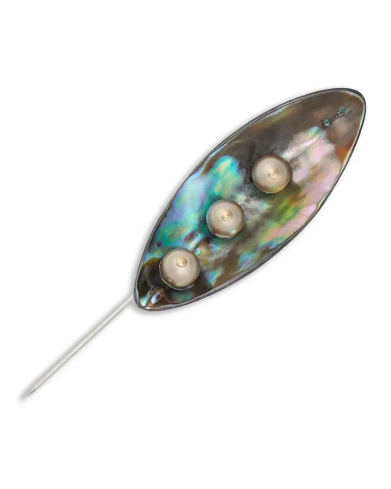 Tory Burch pearl pin leaf - Silber Silber
