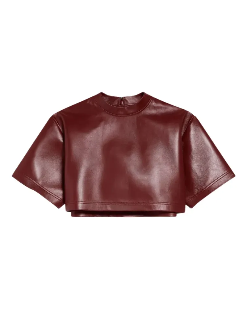 Balenciaga T-Shirt aus Leder - Rot Rot