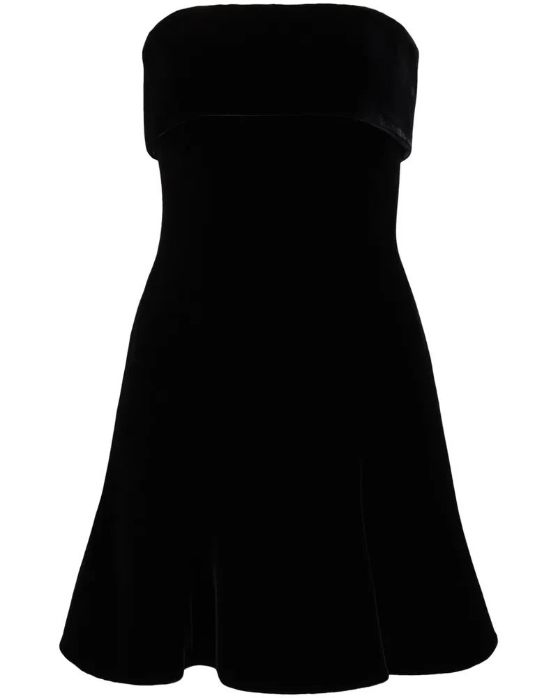 Giorgio Armani Trägerloses Samtkleid - Schwarz Schwarz