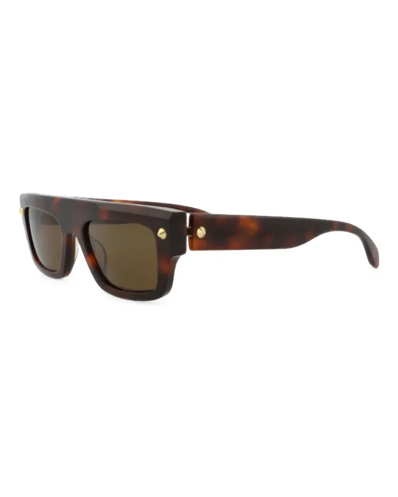 Alexander McQueen tortoiseshell-effect square-frame sunglasses - Braun Braun