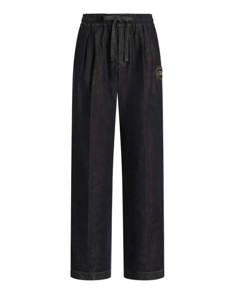 Dolce & Gabbana Jeans-Jogginghose mit Patch - Blau Blau