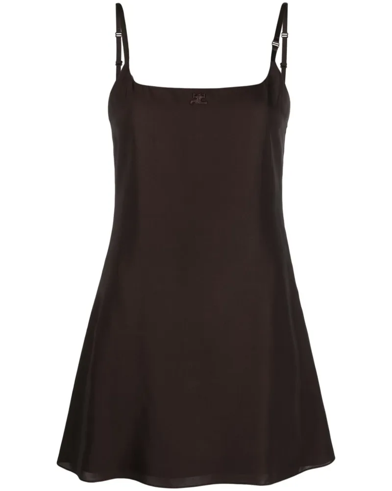 Courrèges Kleid mit Logo-Stickerei - Braun Braun