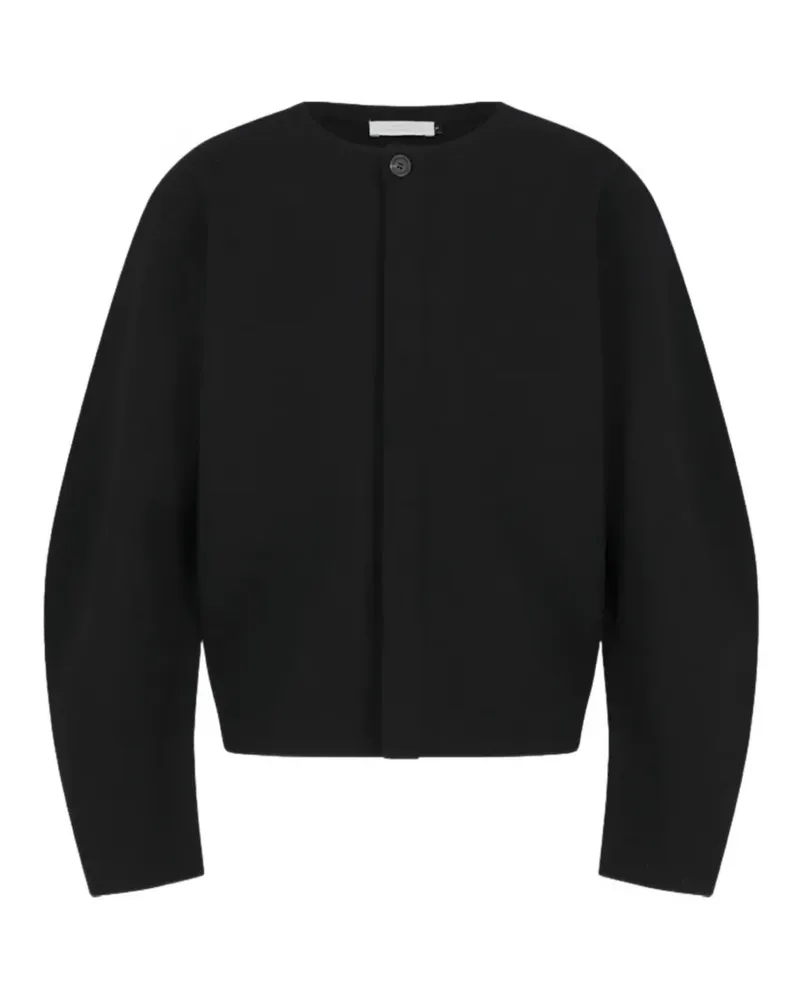 AMOMENTO Curved Silhouette Cardigan - Schwarz Schwarz