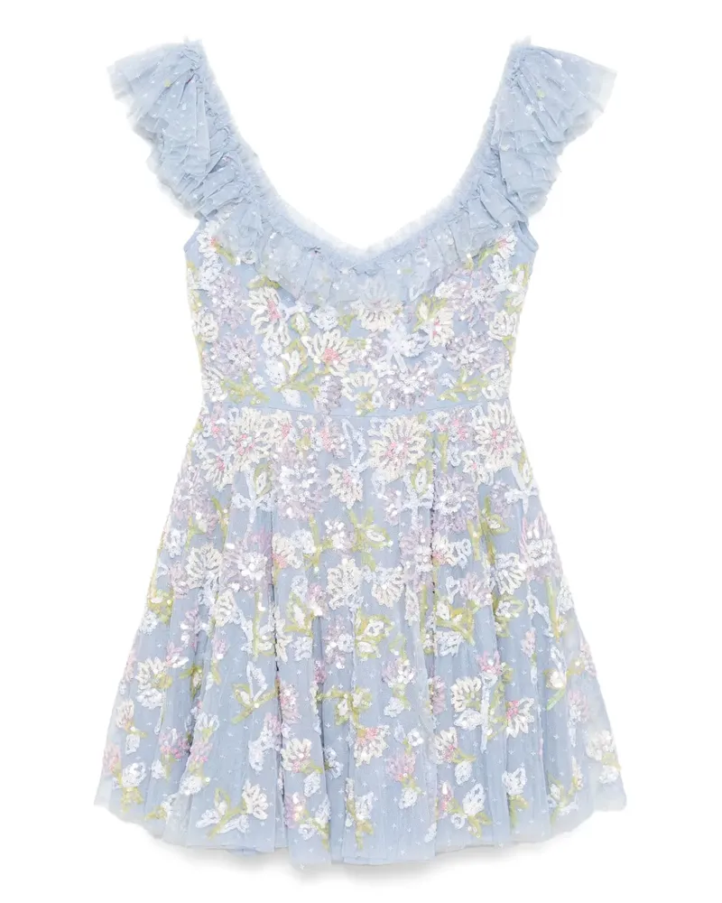 Needle & Thread Minikleid mit Rüschen - Blau Blau